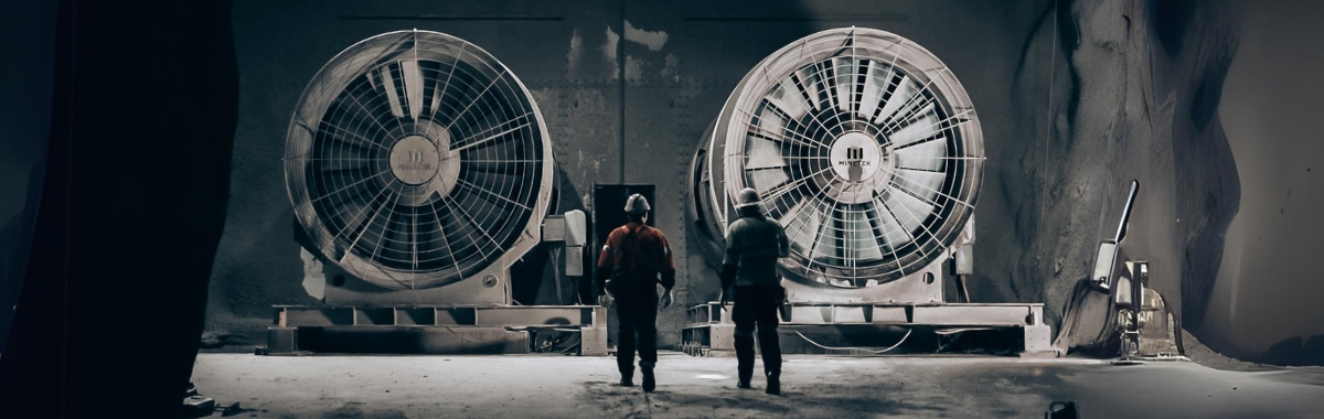 Minetek Air underground ventialtion fans installed in mine